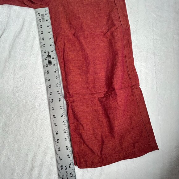 CP Shades Womens Red Wide-Leg Cropped Pants Small Pull-On Elastic Waist Pockets - Picture 9 of 11